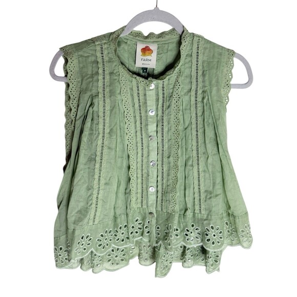 Farm Rio Green Sleeveless Top - Picture 1 of 5